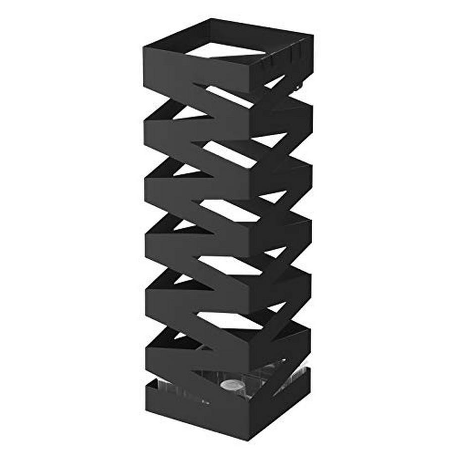 Robuster Schirmständer aus Metall mit Abtropfschale und Haken