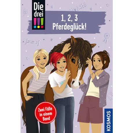 Die drei !!!, 1,2,3 - Pferdeglück! Wich, Henriette; Sol, Mira; Biber, Ina (Illustrationen) Copertina rigida 