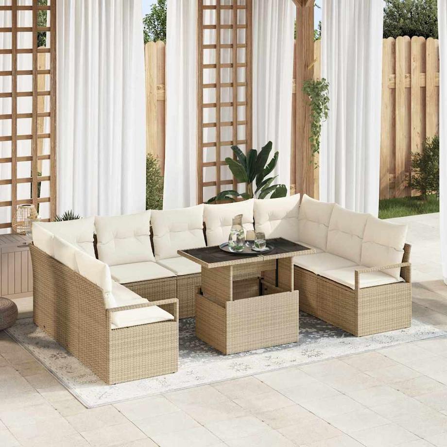 VidaXL Ensemble de canapé de jardin poly rattan  