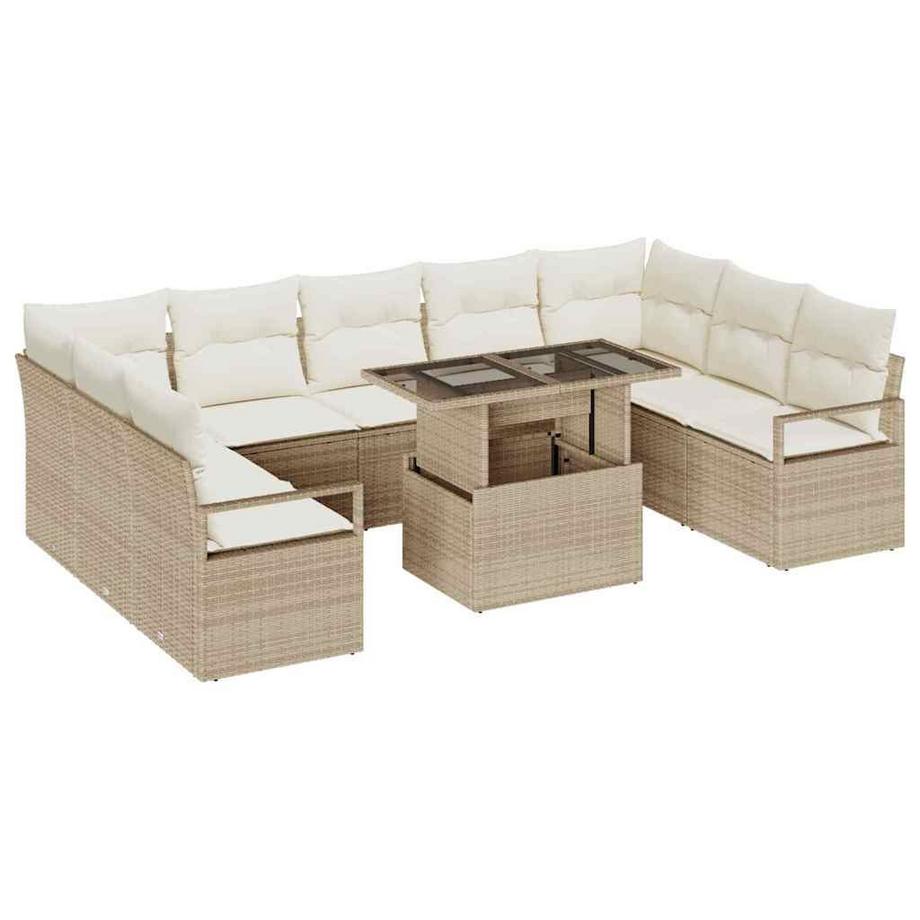 Ensemble de canapé de jardin poly rattan