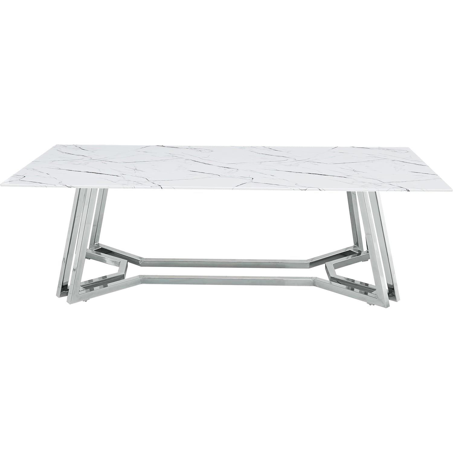 mutoni Table basse Drubstox métal verre blanc chrome 110  