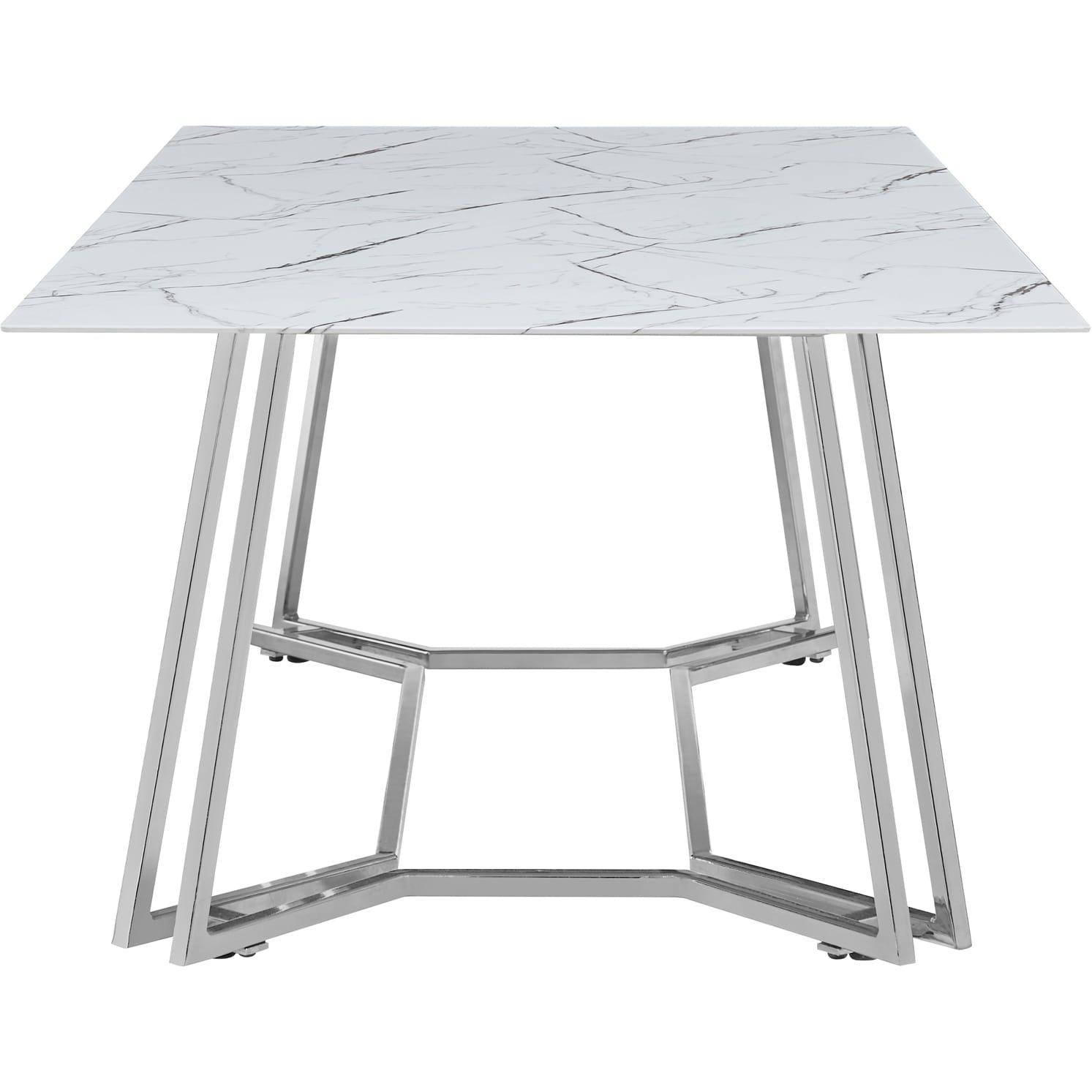 mutoni Table basse Drubstox métal verre blanc chrome 110  