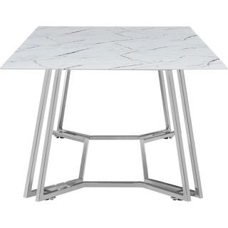 mutoni Table basse Drubstox métal verre blanc chrome 110  