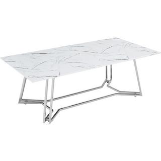 mutoni Table basse Drubstox métal verre blanc chrome 110  