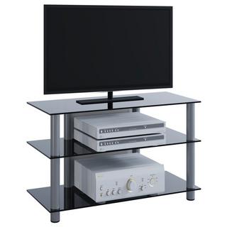 VCM TV Möbel Sideboard Fernsehschrank Rack Fernseh Board Alu Glas Tisch Sindas  