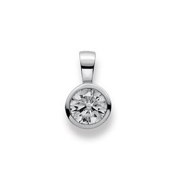 Pendentif or blanc 750 Zircone, 14x9mm