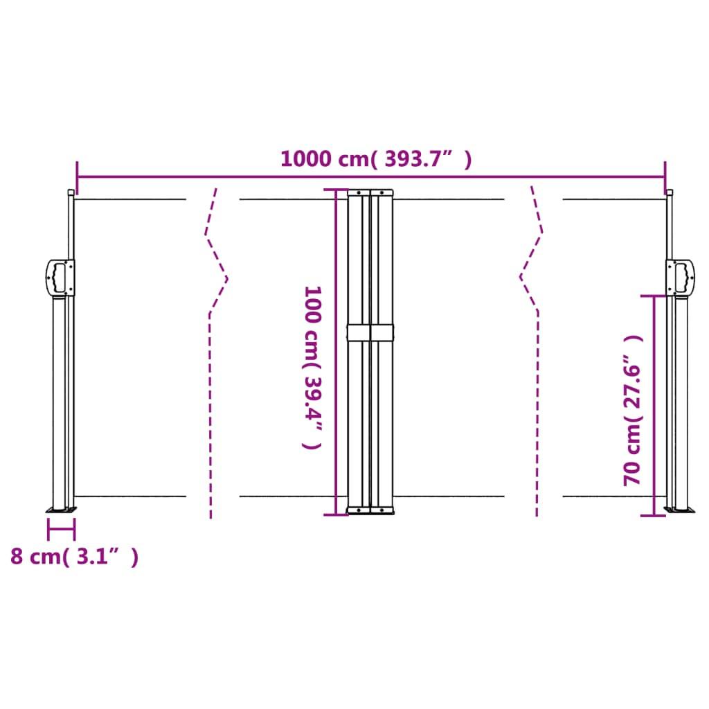 VidaXL Auvent latéral rétractable  