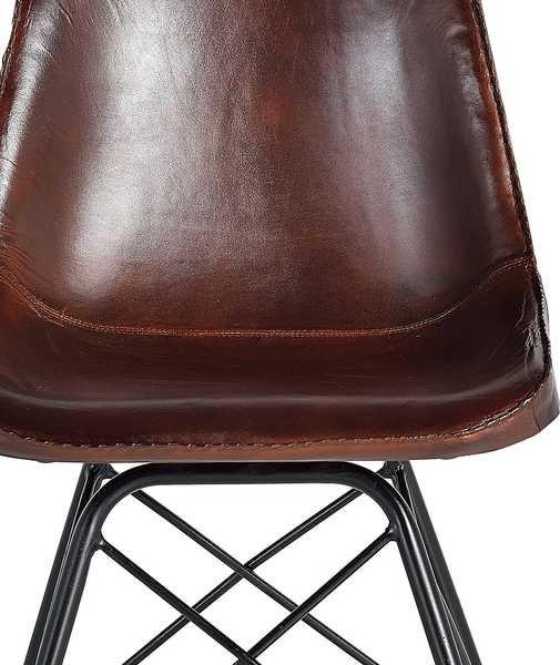 mutoni Chaise en cuir marron  