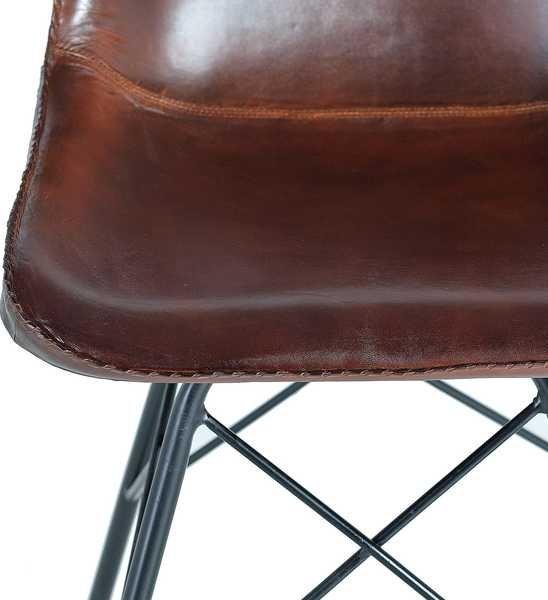 mutoni Chaise en cuir marron  