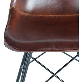 mutoni Chaise en cuir marron  