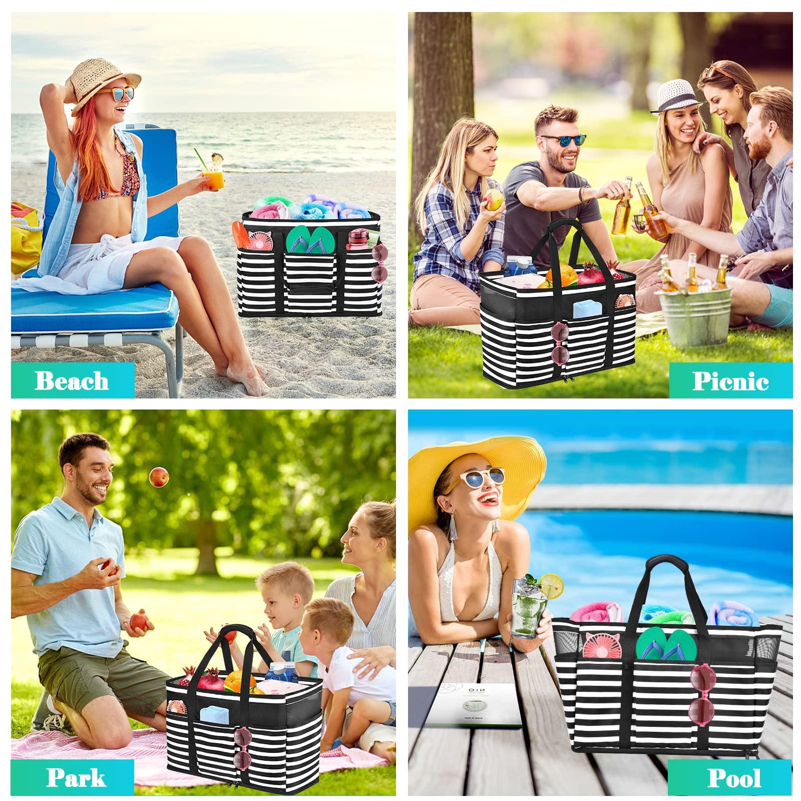 Only-bags.store  Große Strandtasche mit Reißverschluss Wasserdichte Strandtasche 