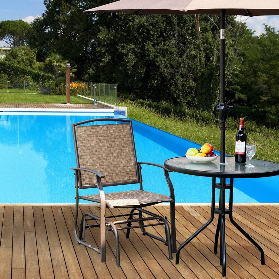 Northio Schaukelstuhl Garten Schwingstuhl Terrassenstuhl Relaxstuhl  