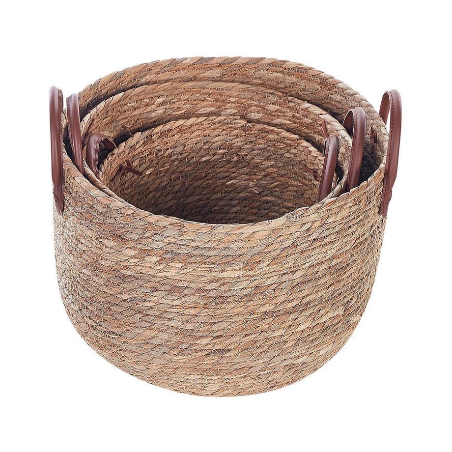 Beliani Set di 3 cestini en Alghe marine Classico SAYJAR  