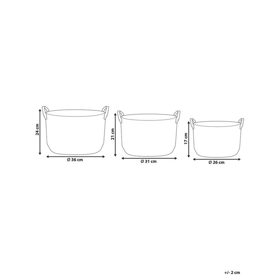 Beliani Set di 3 cestini en Alghe marine Classico SAYJAR  