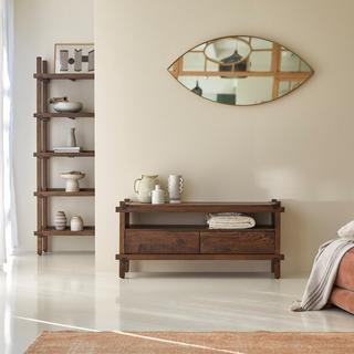 Tikamoon Mobile TV a 2 cassetti in legno di mango massello 120 cm Arko  