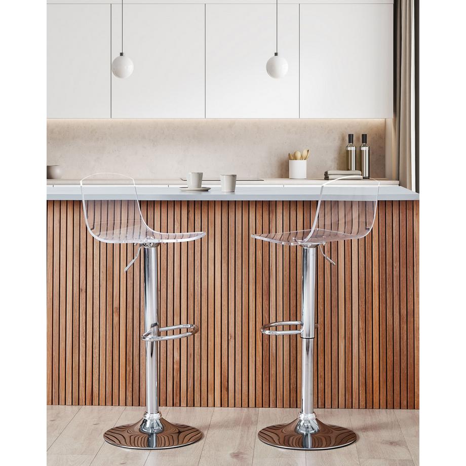 Beliani Lot de 2 chaises de bar en Acrylique  IMOLA  