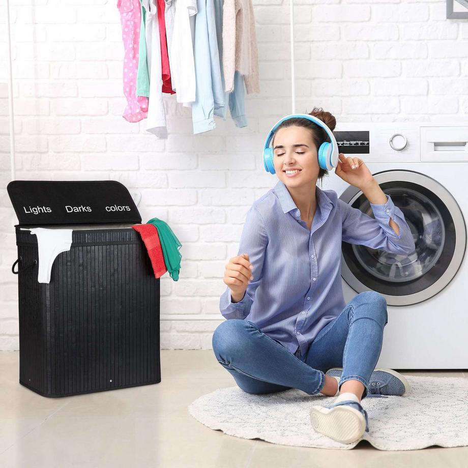 Northix Raccoglitore per biancheria in bambù  