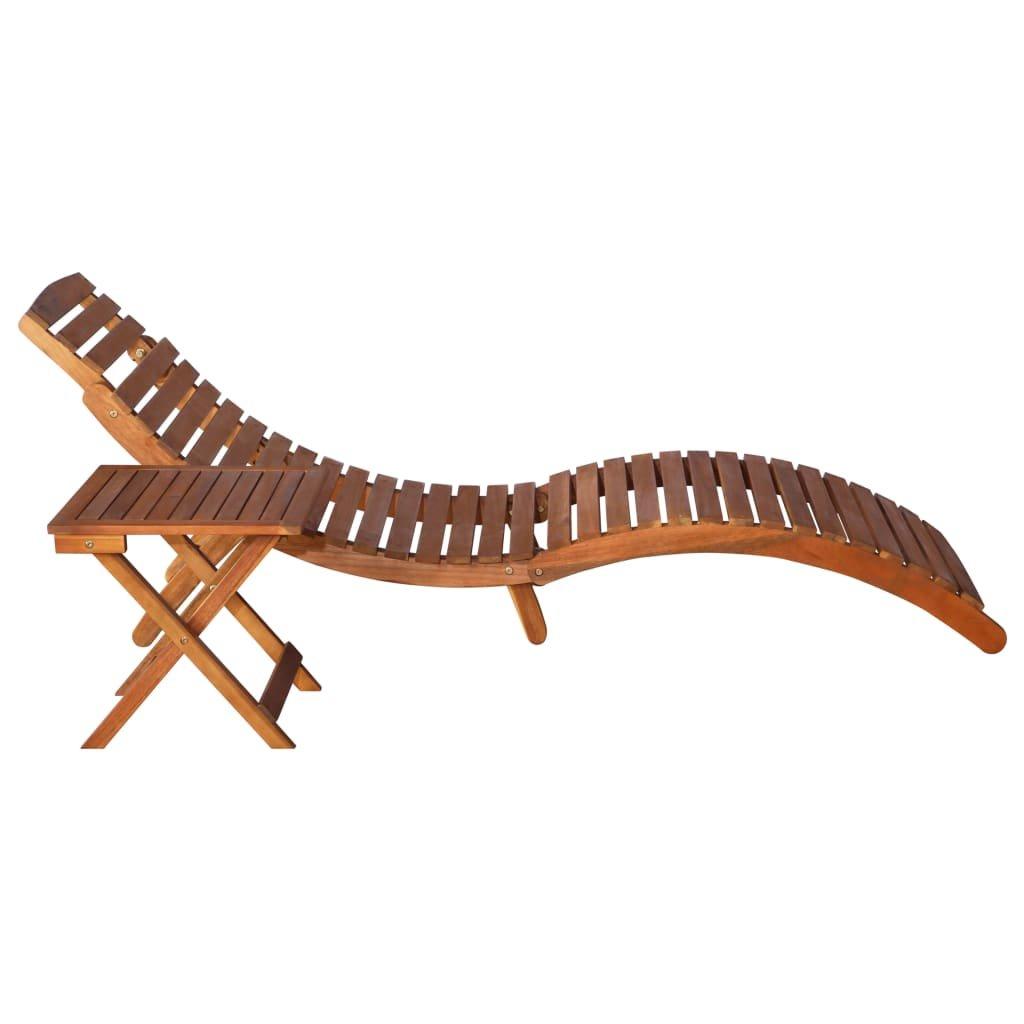 VidaXL Chaise longue avec table bois  