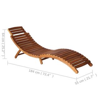 VidaXL Chaise longue avec table bois  