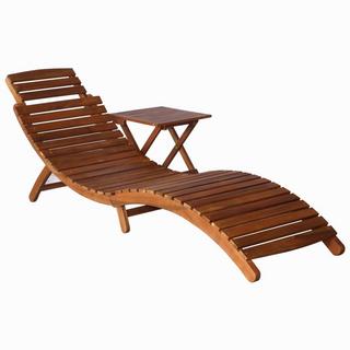 VidaXL Chaise longue avec table bois  