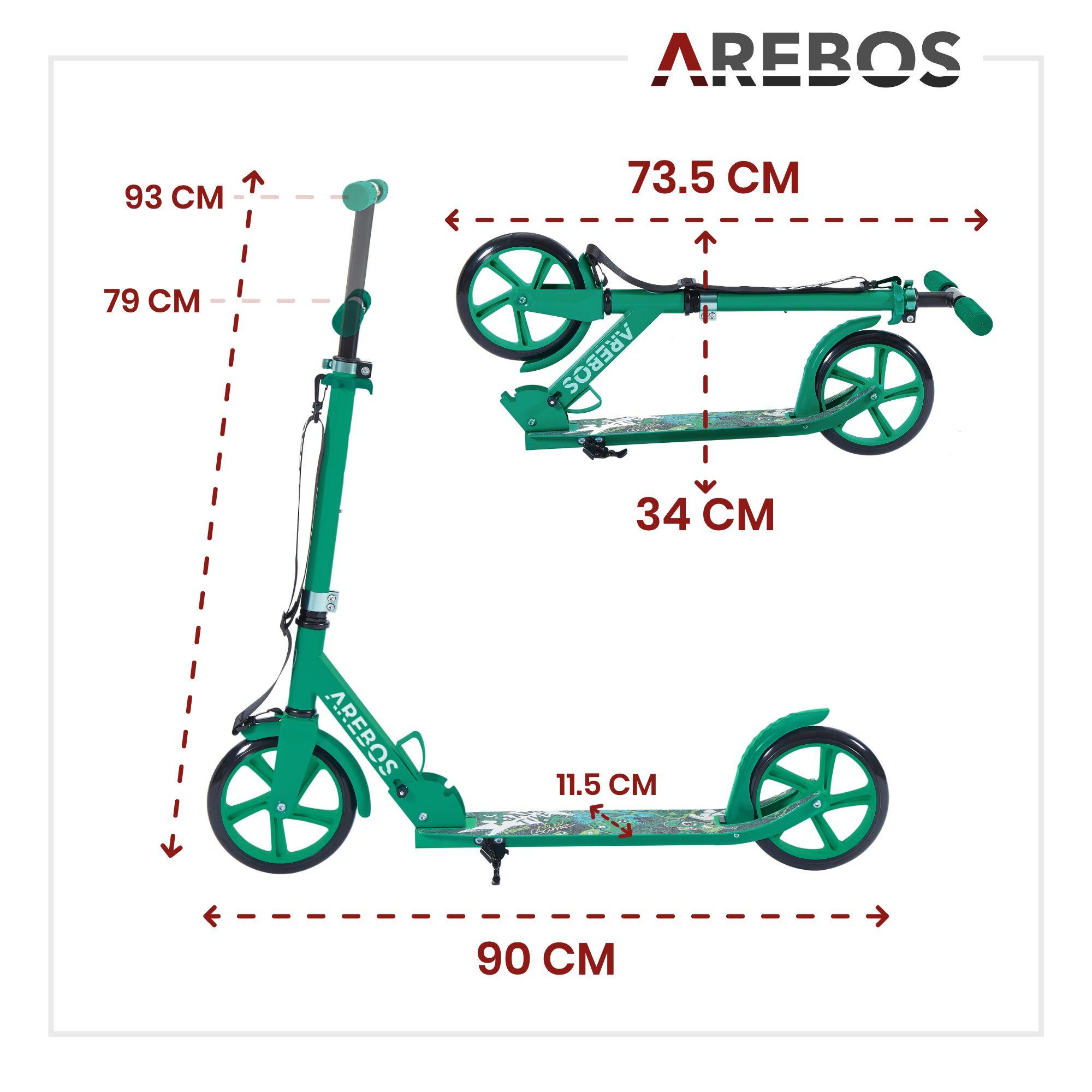 Arebos  Tretroller Kickroller Cityroller Kinderroller Erwachsene Scooter Grün 