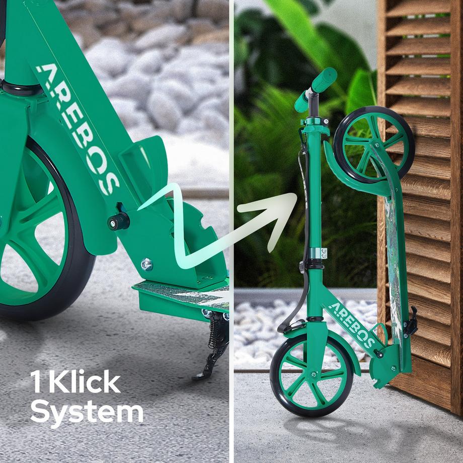 Arebos  Trottinette Kickroller Cityroller enfants adultes Trottinette Verte 