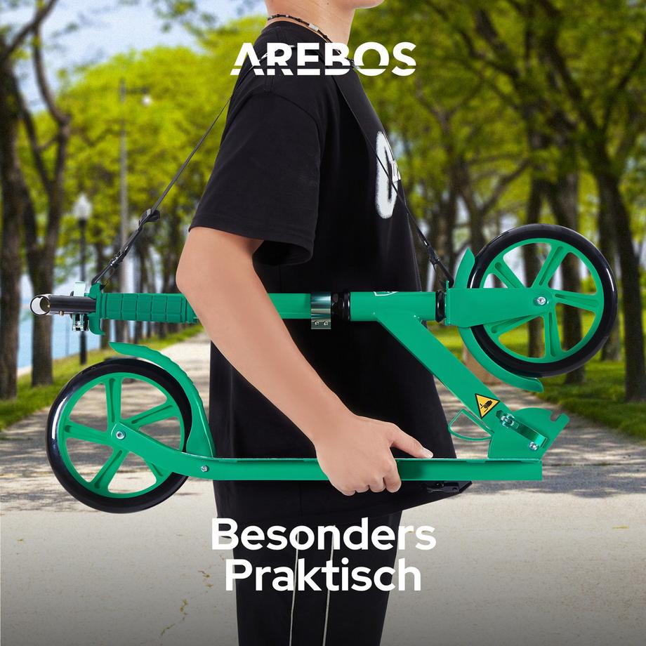 Arebos  Trottinette Kickroller Cityroller enfants adultes Trottinette Verte 