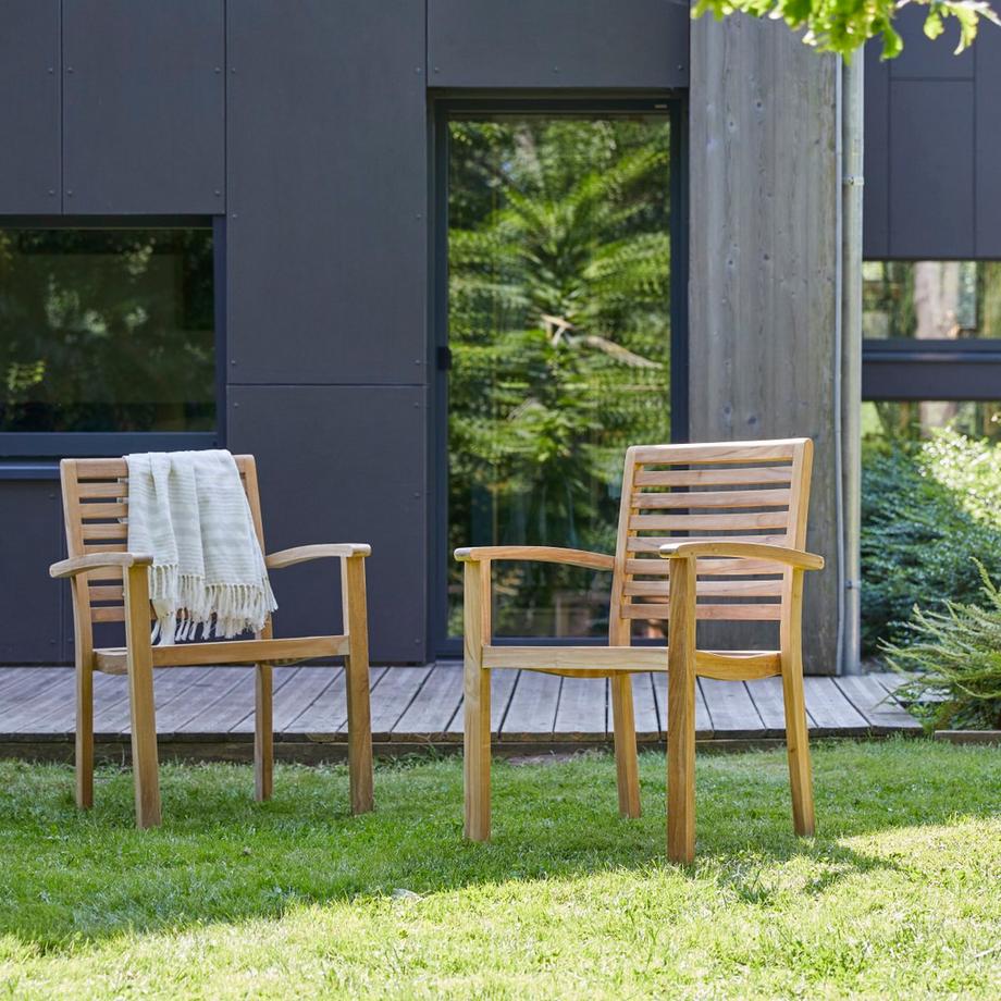Tikamoon Fauteuil de jardin en teck massif Andria  