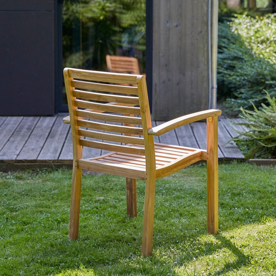 Tikamoon Fauteuil de jardin en teck massif Andria  