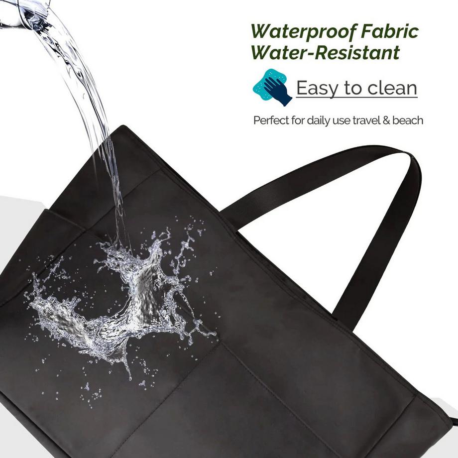 Only-bags.store Grosse Strandtasche mit Reissverschluss wasserdicht Family Beach  