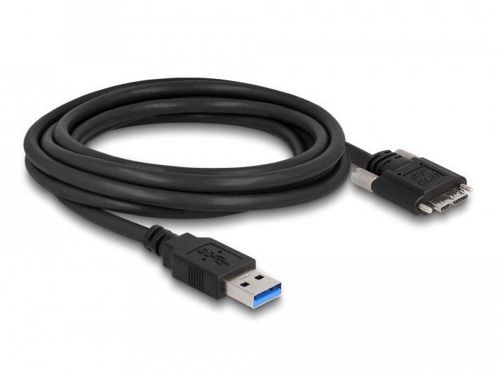 DeLock  87801 USB Kabel 3 m USB 3.2 Gen 1 (3.1 Gen 1) USB A Micro-USB B Schwarz 