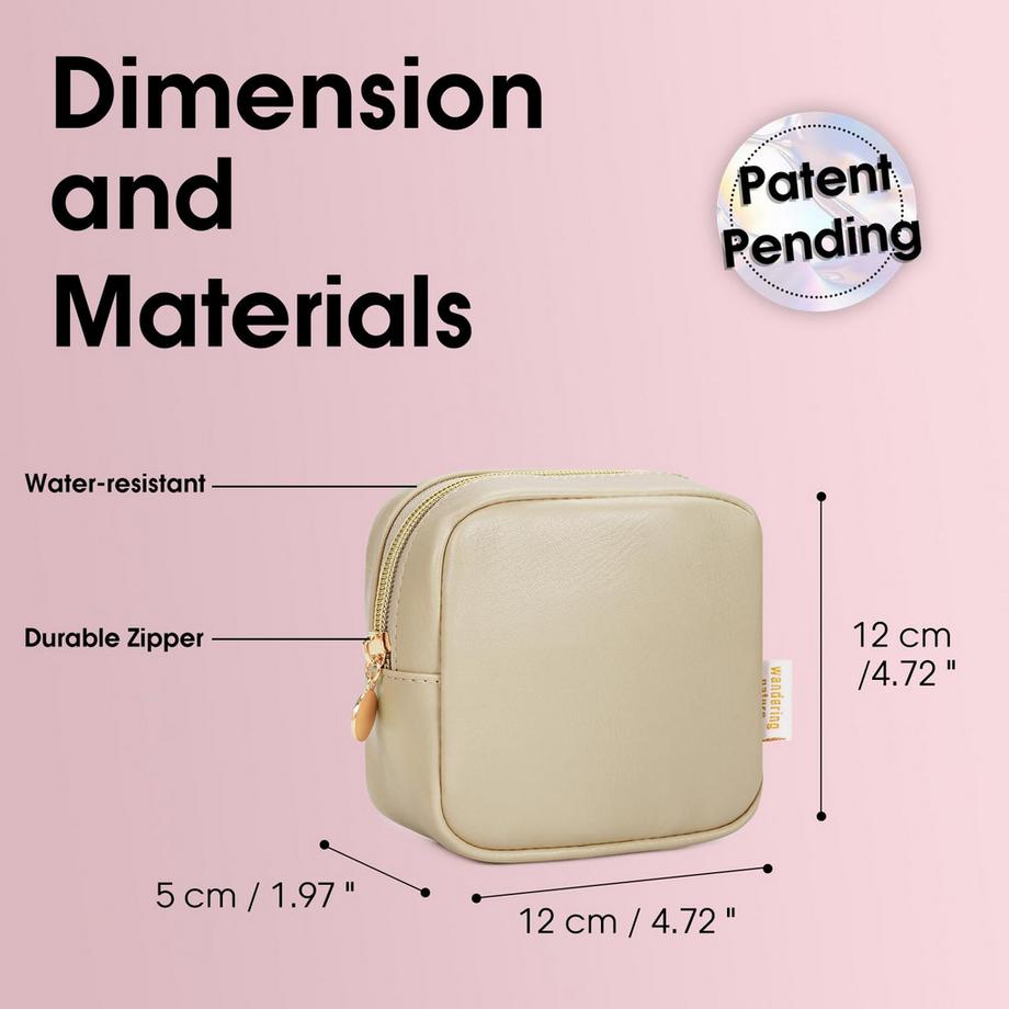 Only-bags.store Mini Trousse de Maquillage Cuir PU Portable avec Fermeture Eclair  