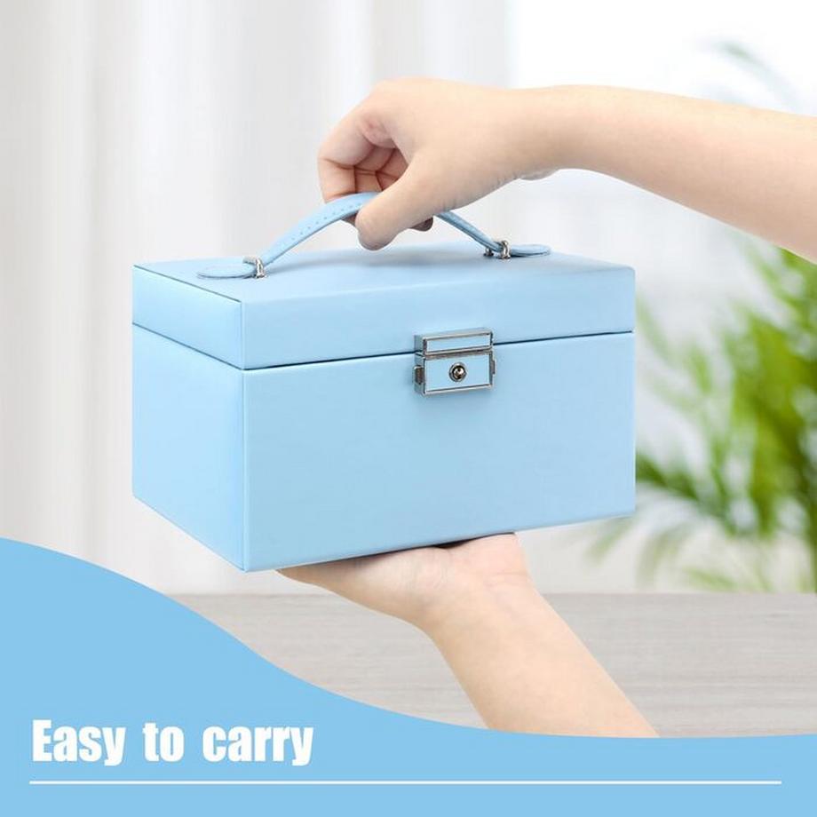 Only-bags.store  Schmuckkästchen, Schmuckkästchen mit Schubladen  Mädchen, PU Leder Schmuckkästchen Schmuckkästchen großer Schmuck Organizer für Ringe Ohrringe Armbänder Halskette 