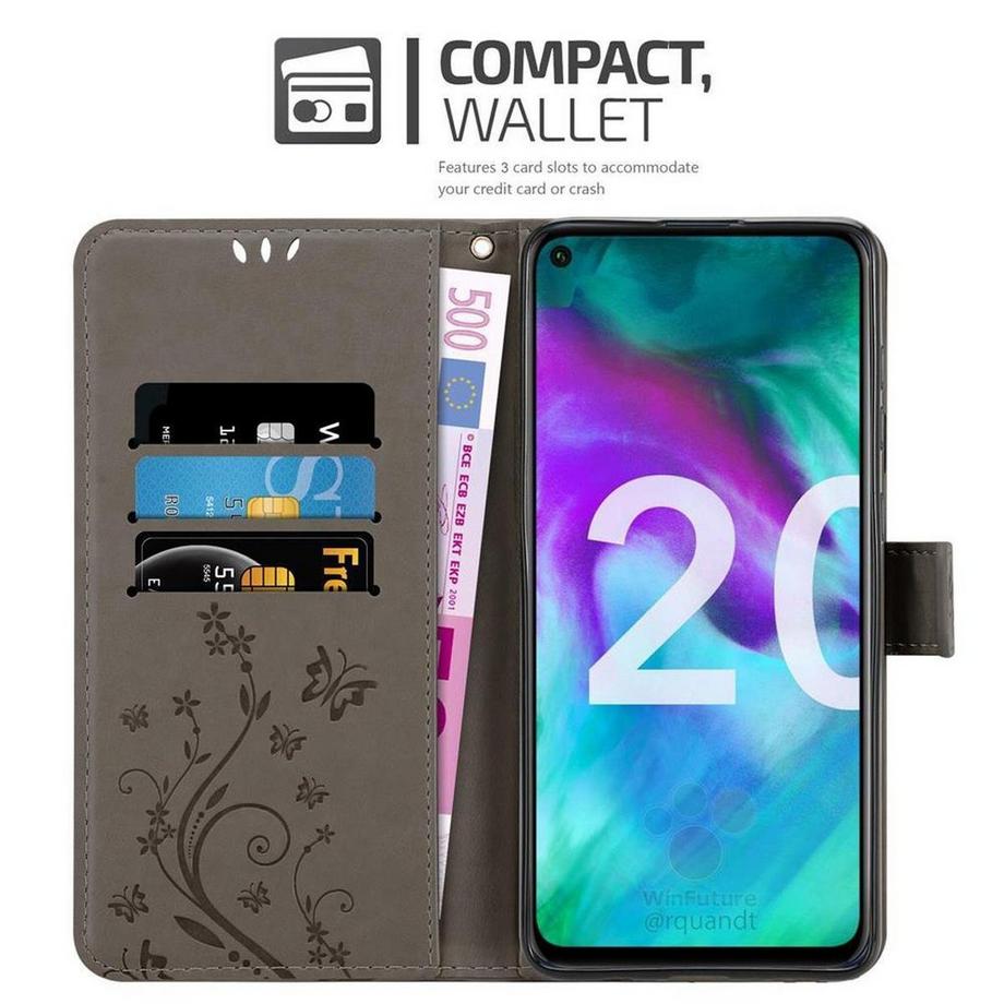 Cadorabo  Hülle für Honor 20  20S  Huawei NOVA 5T Blumen Design Magnetverschluss 