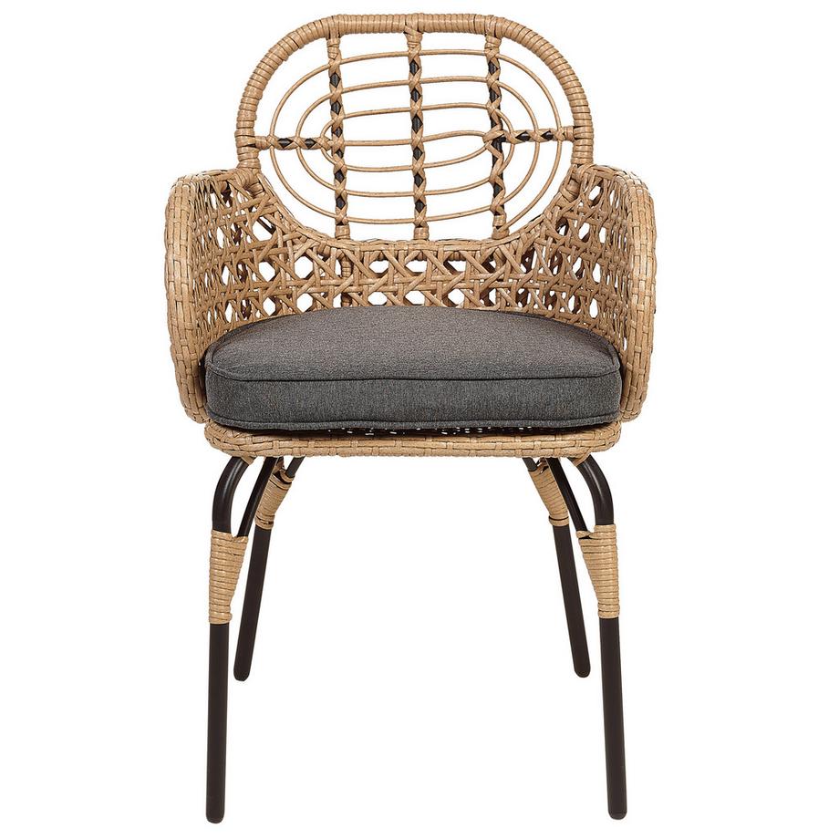 Beliani Set mit 6 Stühlen und Sitzkissen aus PE Rattan  PRATELLO  