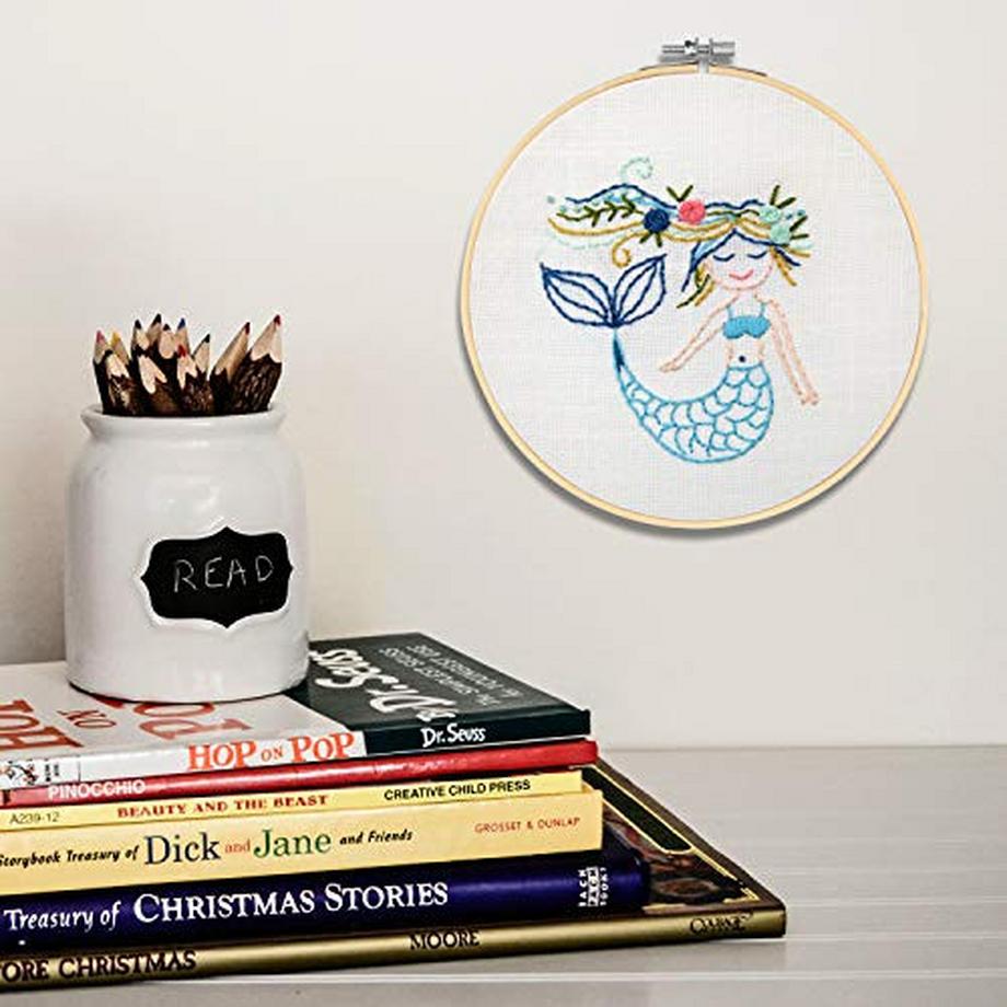 Activity-board  Kinder Stickerei Starter Kit Kreuzstich Set, DIY handgemachte Meerjungfrau Kreuzstich Stickerei 