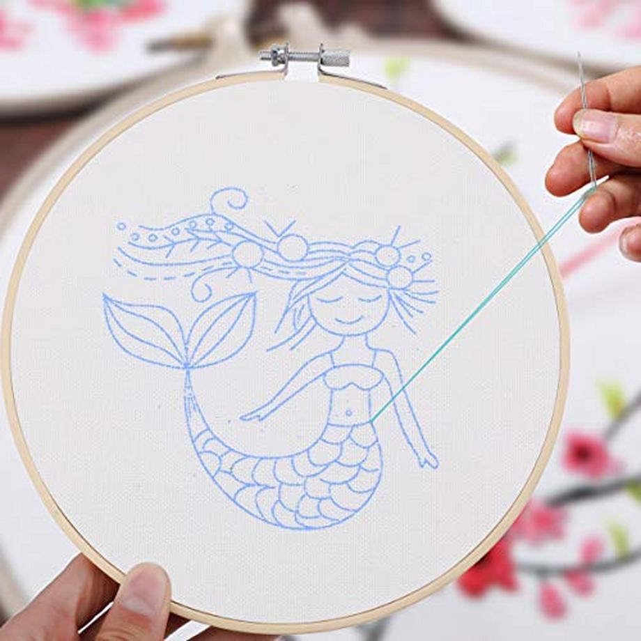Activity-board  Kinder Stickerei Starter Kit Kreuzstich Set, DIY handgemachte Meerjungfrau Kreuzstich Stickerei 