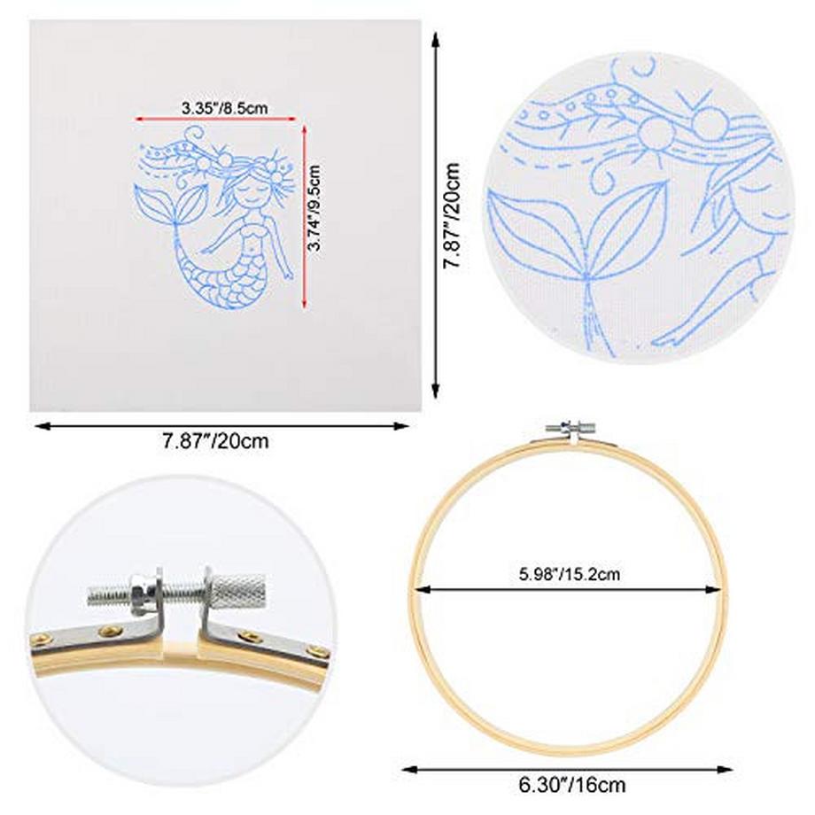 Activity-board  Kinder Stickerei Starter Kit Kreuzstich Set, DIY handgemachte Meerjungfrau Kreuzstich Stickerei 