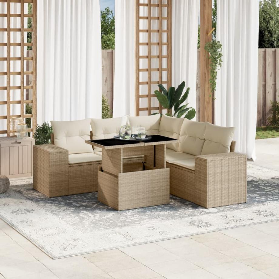 VidaXL set divano da giardino Polirattan  