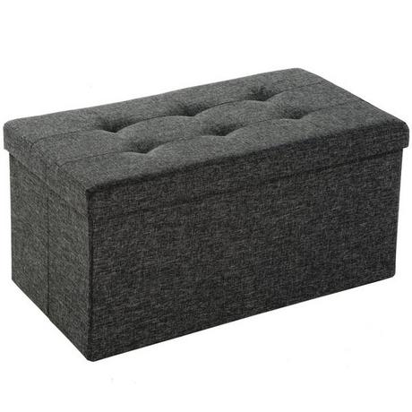 Tectake Banc coffre de rangement pliable en polyester 76x38x38cm  