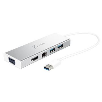 JUD380-N Mini Dock USB™ 3.0, comprend 1x port HDMI et 3x ports USB, Argent