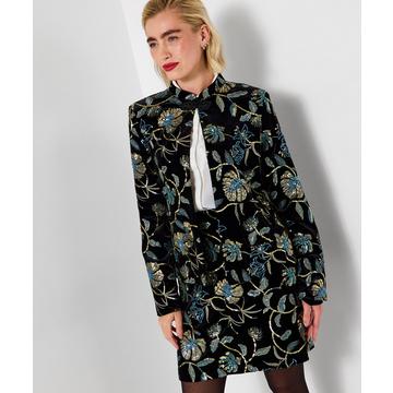 Boutique-Veloursjacke mit Stickerei