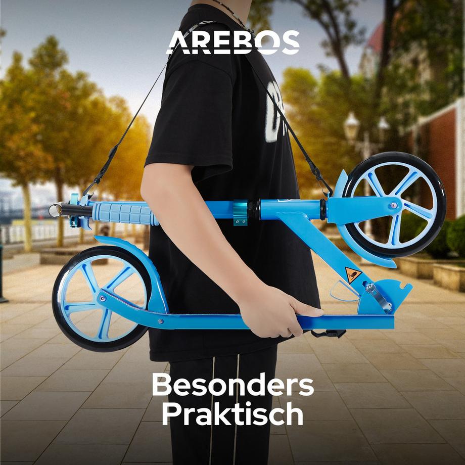 Arebos  Tretroller Kickroller Cityroller Kinderroller Erwachsene Scooter Blau 
