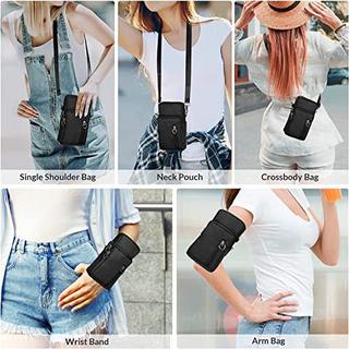 Only-bags.store Universal Handytasche Umhängetasche mit 3 Reissverschlusstaschen  