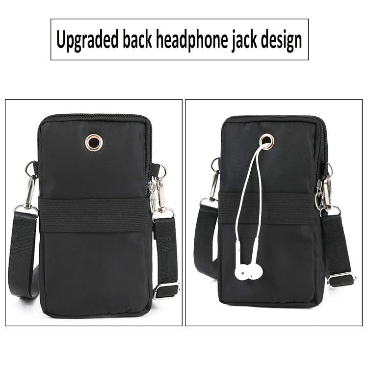 Only-bags.store Universal Handytasche Umhängetasche mit 3 Reissverschlusstaschen  