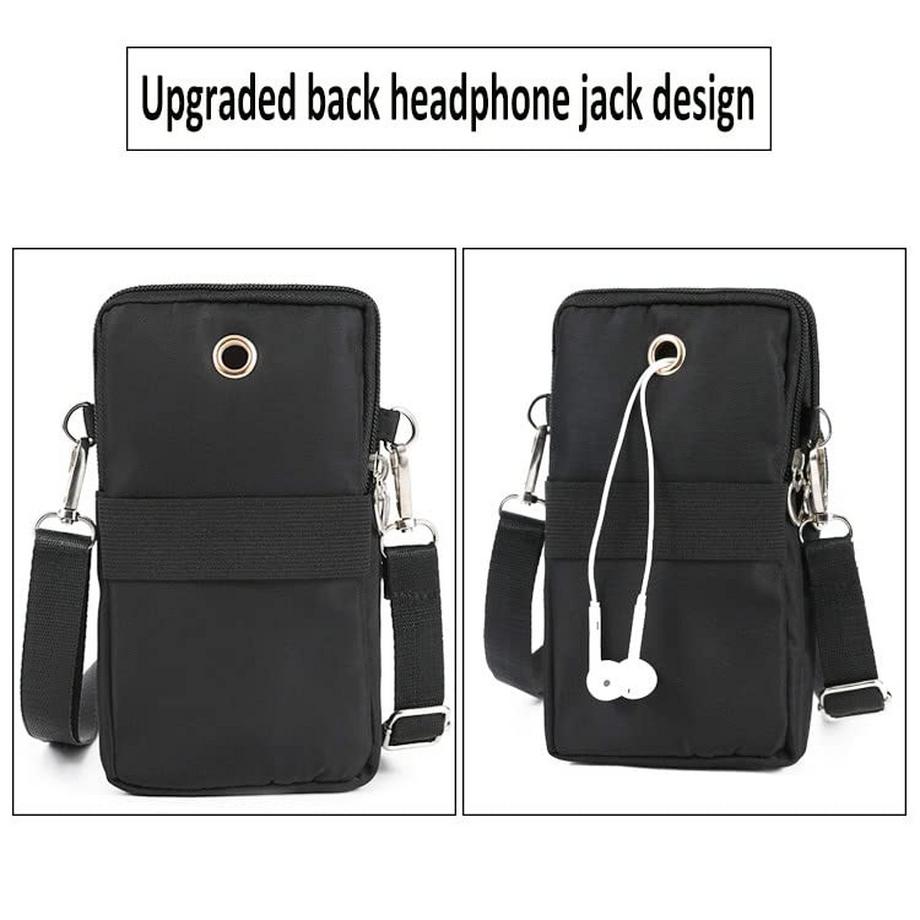 Only-bags.store Universal Handytasche Umhängetasche mit 3 Reissverschlusstaschen  