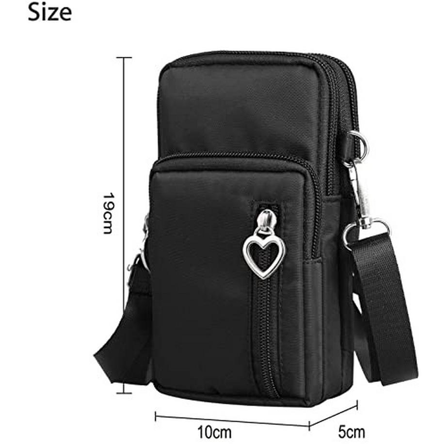 Only-bags.store Universal Handytasche Umhängetasche mit 3 Reissverschlusstaschen  