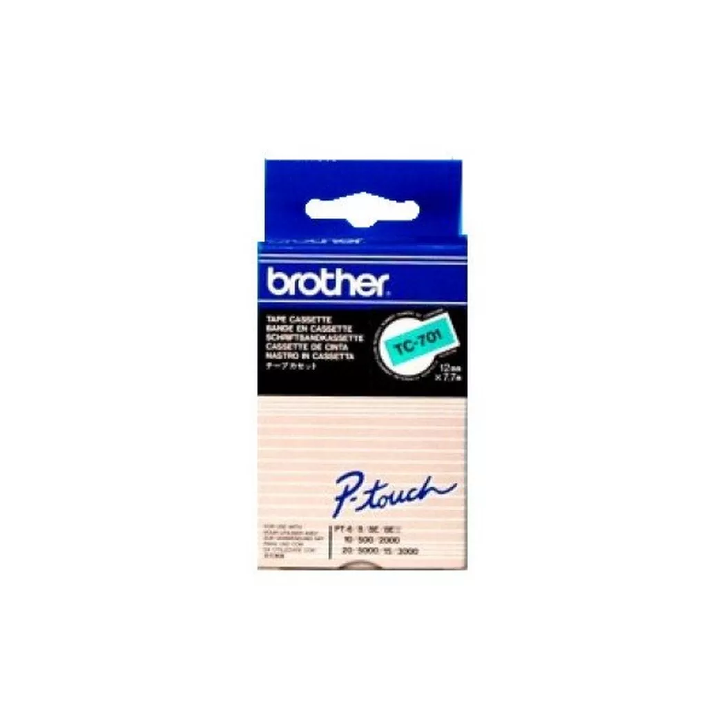Brother Schriftbandkassette 12mm TC-701 grün/schwarz