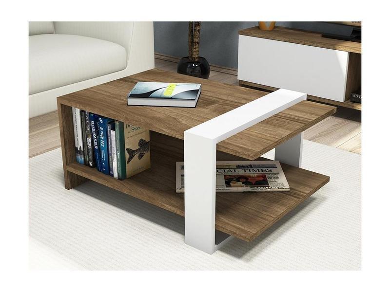 Vente-unique Table basse Double plateau Naturel etDAZEA  