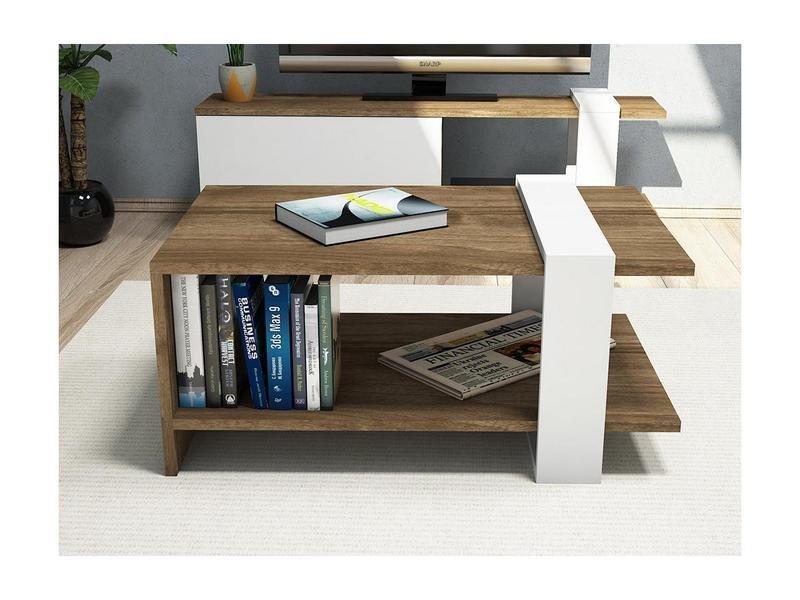 Vente-unique Table basse Double plateau Naturel etDAZEA  